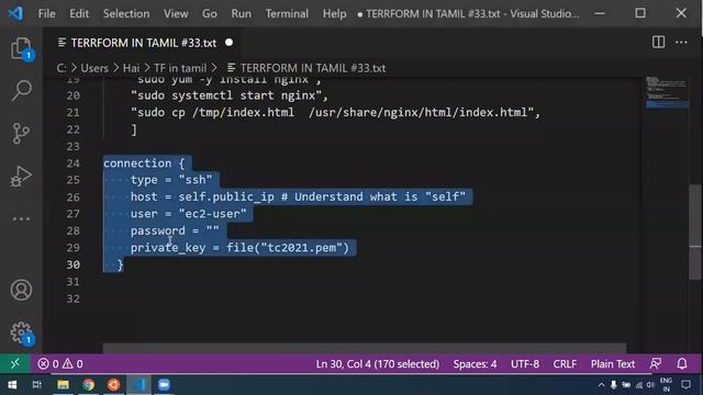 Terraform in Tamil #33 | Remote exec Provisioner Handson Demo  #terraformintamil