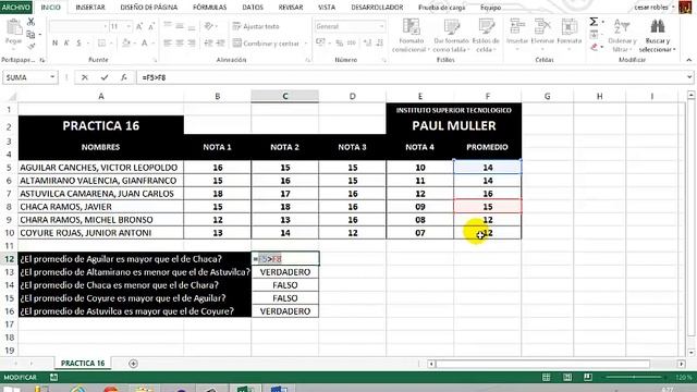 Microsoft Excel - Práctica 16