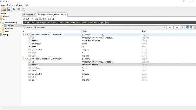 Tarea 5 bases de datos - Consultas mongoDB con Robo3T