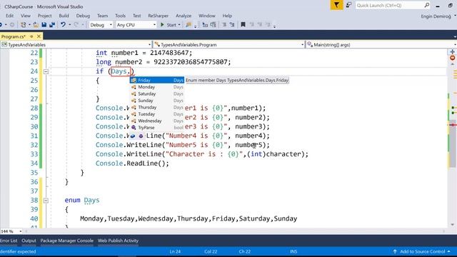 C# Dersleri 13: Enum Veri Tipi