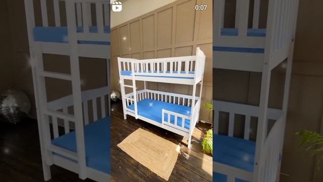 Двухъярусная детская ЭКО-кровать из массива берёзы от ecobedhouse.ru