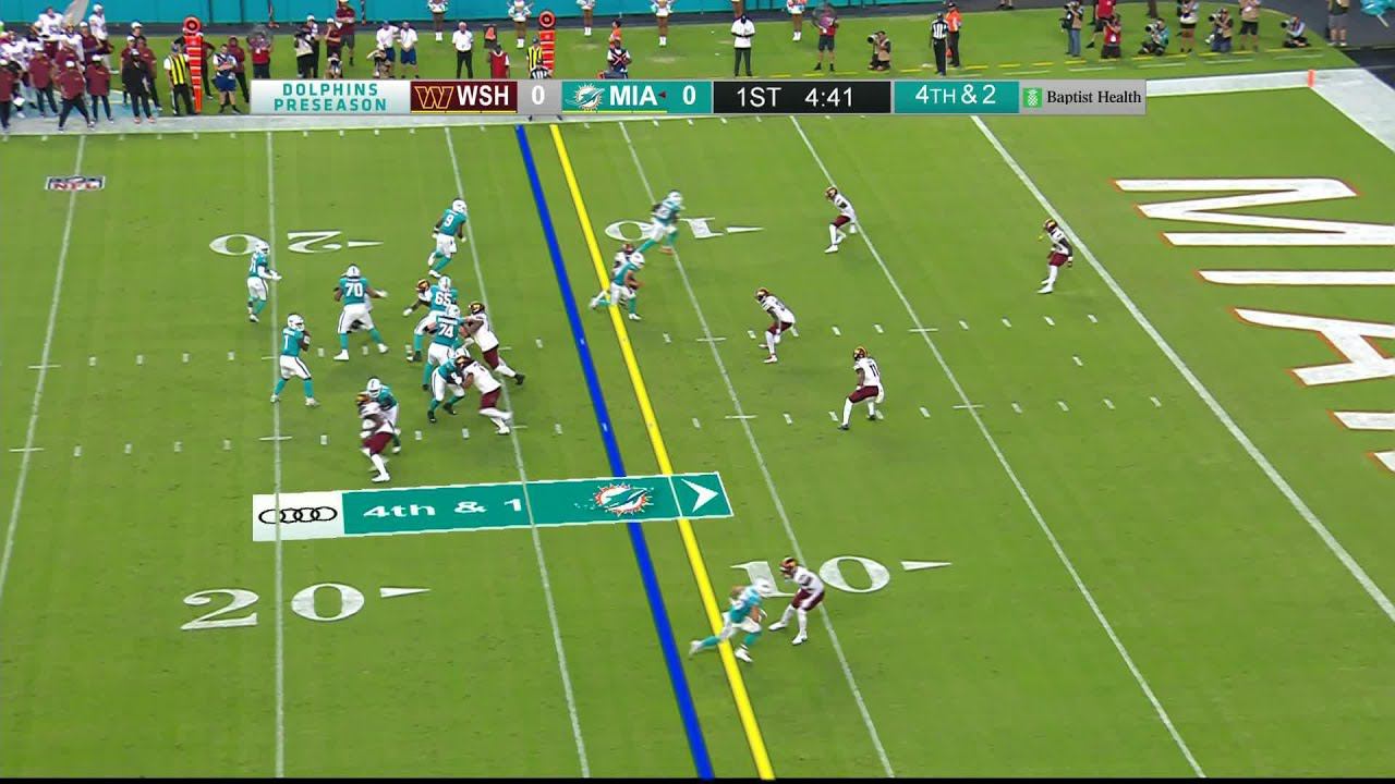 Tua in midseason form on teardrop TD toss to River Cracraft