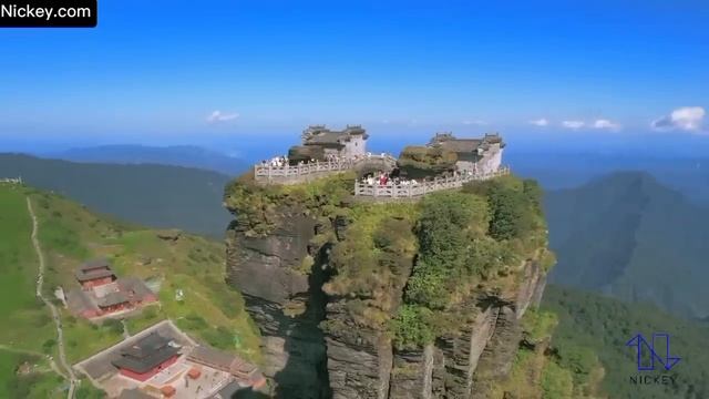 TEMPLE BUILD HIGH ABOVE THE CLOUDS  FANJINGSHAN MOUNTAIN IN CHINA!