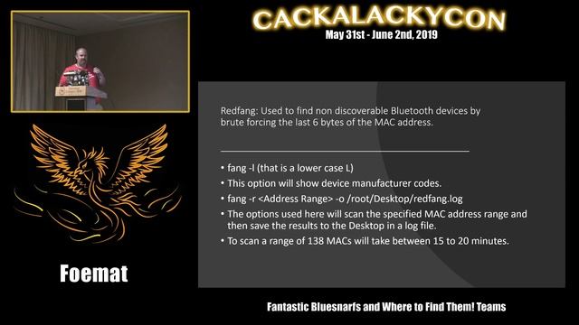 CackalackyCon1 - Foemat - Fantastic Bluesnarfs and Where to Find Them! Teams