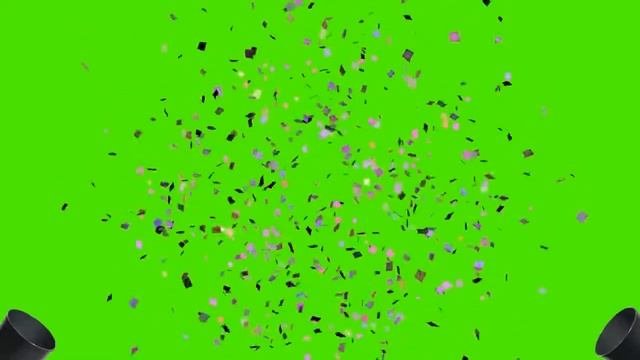 Футажи конфетти 2 зеленый фон