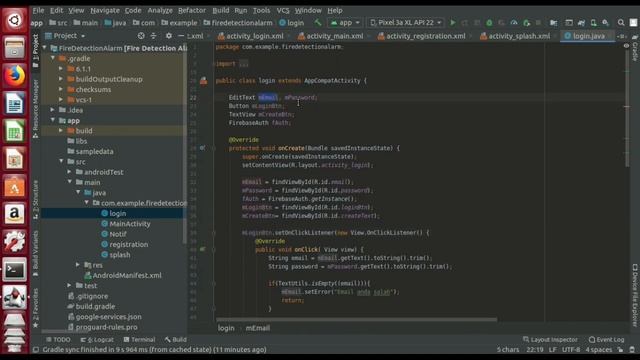 FIRE DETECTED ALARM INTERFACE BY ANDROID STUDIO
