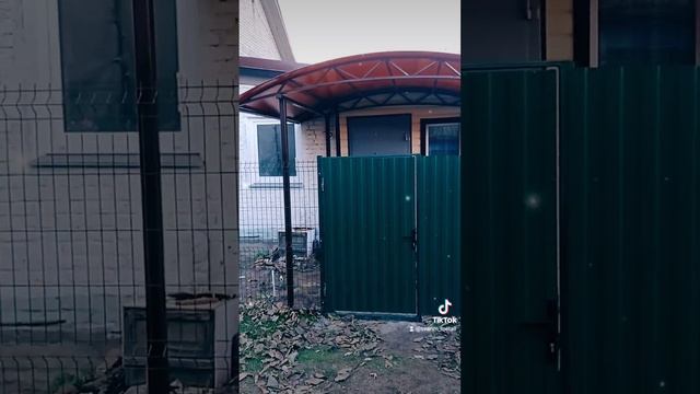 Навес двухскатный I Поликарбонат I Сотовый I Козырьки I Арочный навес