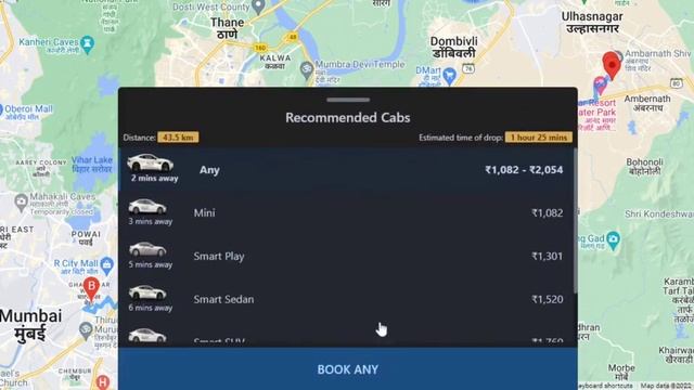 SmartCabs - A Smart Cab Fare Predictor  React  Tailwind CSS  Google Maps
