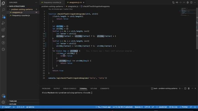 How to check if two strings are anagrams Data Structures and Algorithms in JavaScript