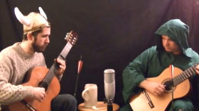 Skyrim "The Bannered Mare" On Two Guitars