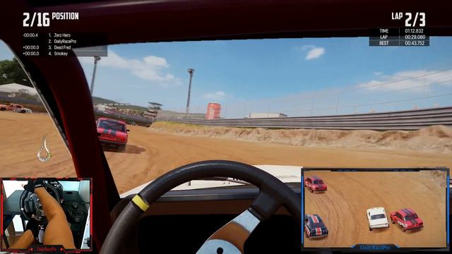 Wreckfest Destruction Derby Rocket Crash Canyon & Logitech G920 (DailyRacePro)