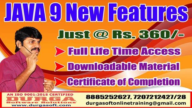 DURGASOFT Java 9 New Features Videos Just @ Rs 360/-