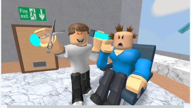 сбежал от злого парикмахера в roblox( часть3)