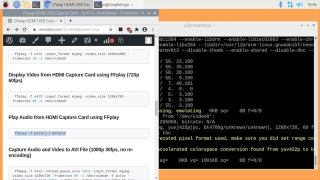 Cheap HDMI USB Capture Card on a Raspberry Pi 4