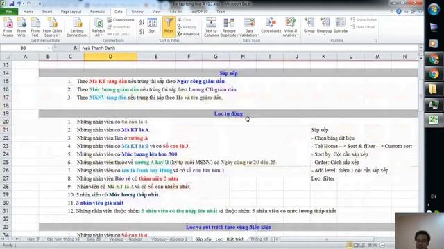 Video hướng dẫn Excel CB tiếp theo