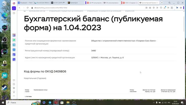 2024-09-03 Голдман Сакс это ООО с пустым балансом