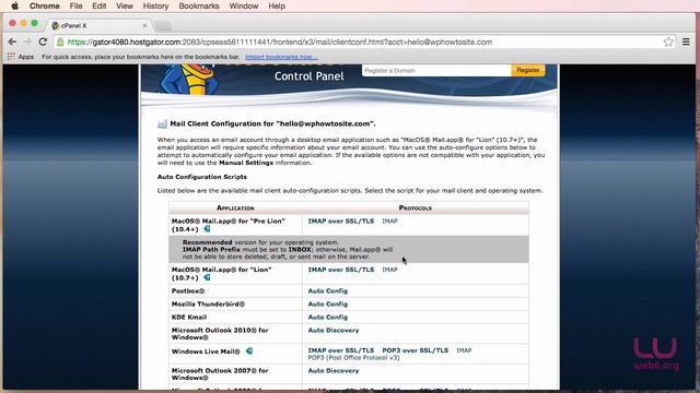 Custom Email with Domain or Webmail in Mac Yosemite Mail Setup