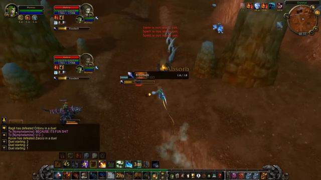 World of Warcraft Elemental Shaman Duels with bad gear vs Wrathful Mage