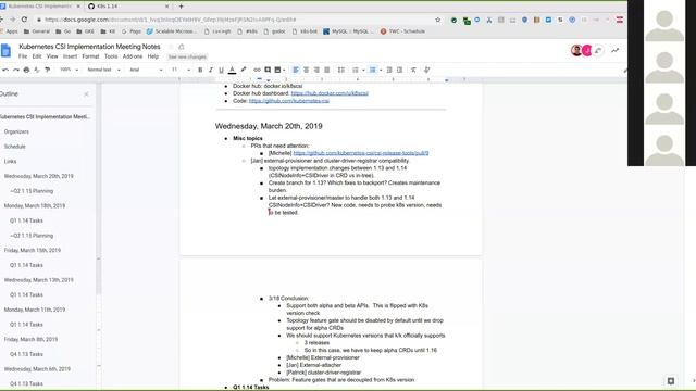 Kubernetes SIG Storage - CSI Implementation Workgroup 20190320