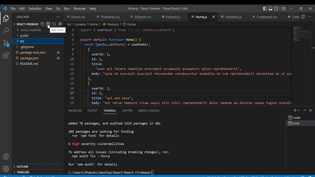 Create a Firebase project and create firestore as the database explained in Tamil  React Firebase