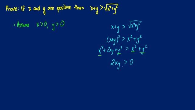 Can You Prove an algebraic inequality if x and y must be positive?