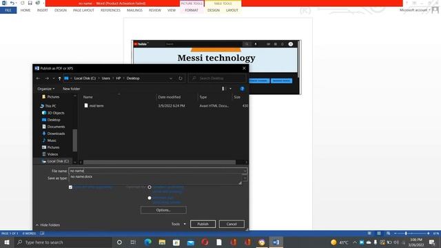 how to convert docx into pdf in Ms office
