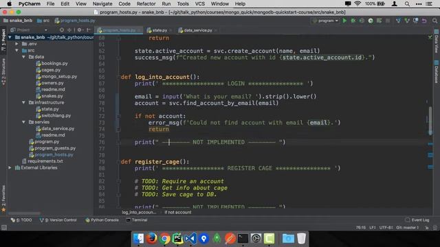 MongoDB and Python Quickstart (9/21): Demo: Login