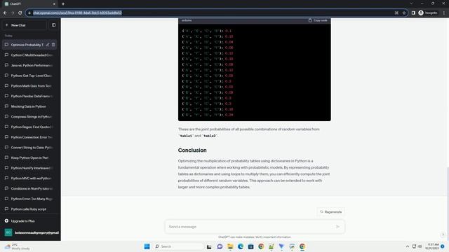 How to optimize the multiplication of probability tables using dictionaries in Python