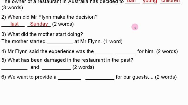 English listening exercise | Compréhension orale en anglais
