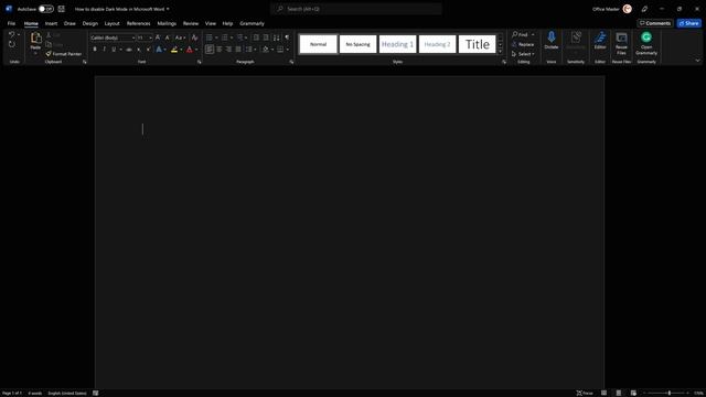 How to Disable Dark Mode in Microsoft Word