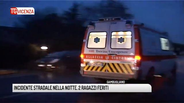TG VICENZA (10/09/2018) - INCIDENTE STRADALE NELLA NOTTE. 2 RAGAZZI FERITI