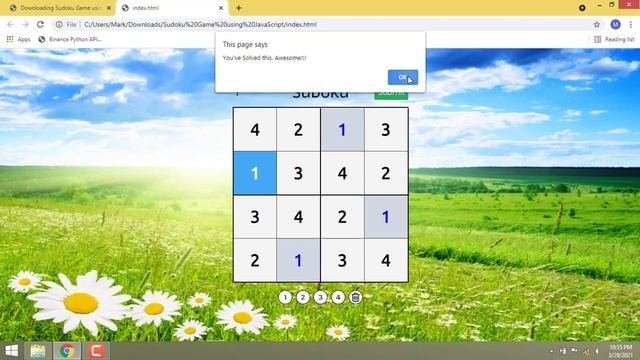 Sudoku Game Using JavaScript
