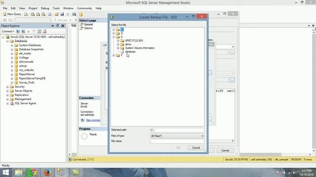 how to restore a database in sql server 2008 r2