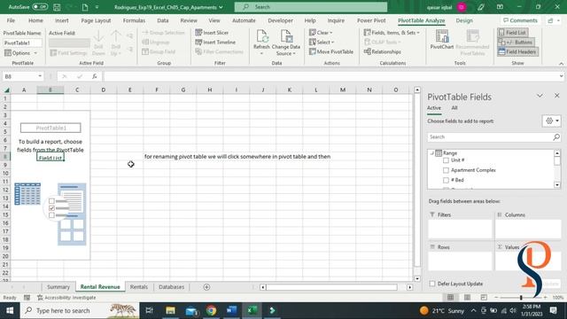 Exp19_Excel_Ch05_Cap_Apartments | Exp19 Excel Ch05 Cap Apartments | @MYITLABSolutions653