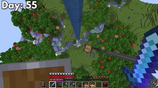 100 DAYS in a ONE CHUNK WIDE Minecraft World...