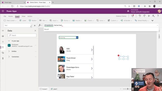 QTT - Power Apps Distinct Dropdown - Filter, SortByColumns, Delegation, AddColumns, UnGroup and mor