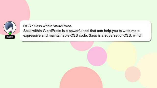 CSS : Sass within WordPress