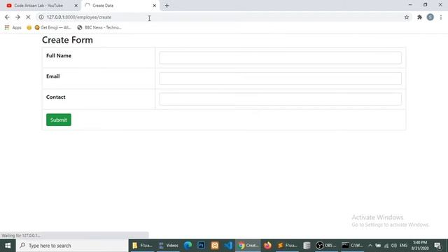 Laravel Tutorial | Save form data with Laravel 7, Jquery ajax and MySQL - part 2
