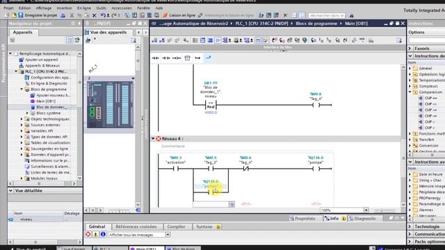 TIA PORTAL Remplissage de réservoir automatique