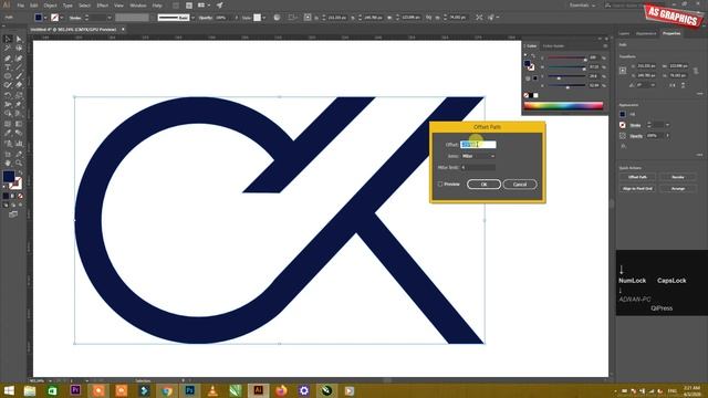 CK Logo Design - illustrator Vs CorelDraw  With Photoshop Mockup setting