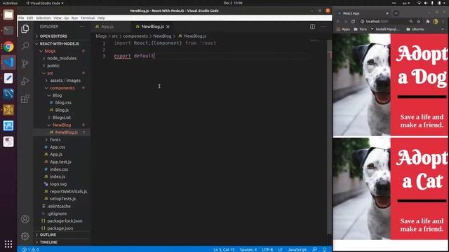 9 React Class Component NewBlog