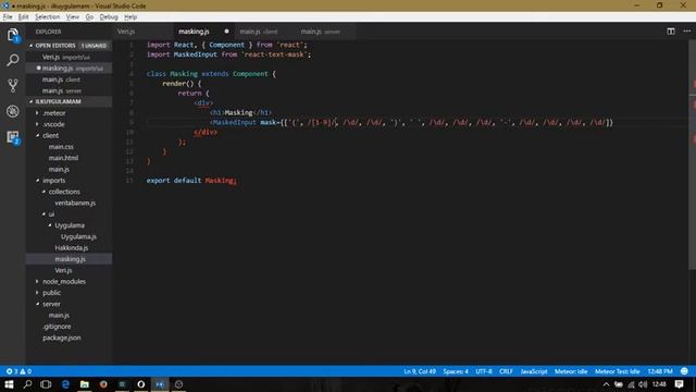 react input masking