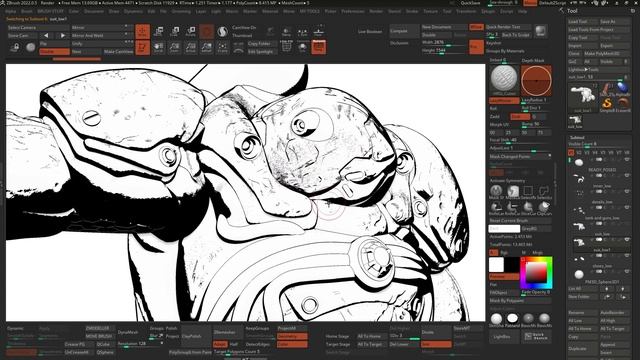 Create a comic-style render in ZBrush with a custom material
