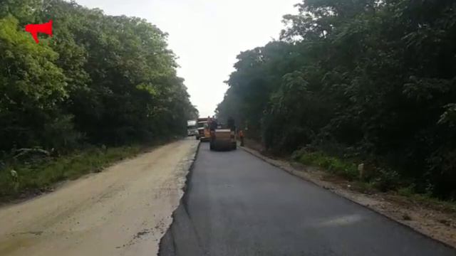 Асфальт на трассе "Раздольное - Хасан" кладут в лужи