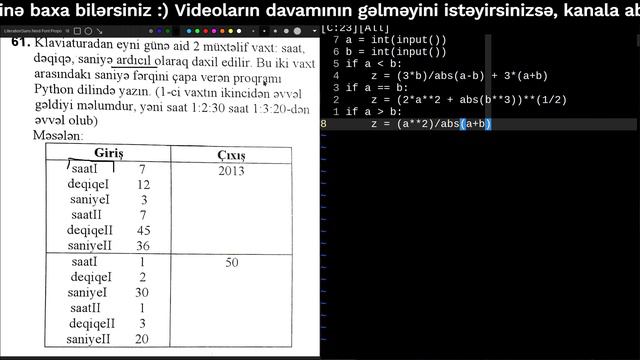 İnformatika DİM test bankı: Proqramlaşdırma (səhifə 99 ~ 101)