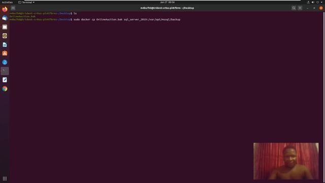 Restore MSSQL database using docker on ubuntu