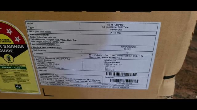 Hisense  India Intelligent Inverter 1.5 TR 5 Star MODEL NO. AS-18TWH5RAM0