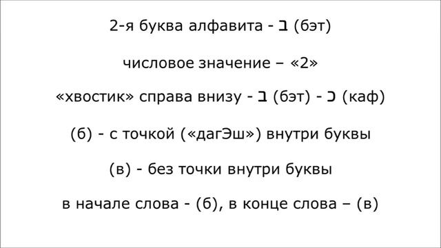 Урок № 5.  Учимся читать буквы «Алэф» и «бэт»