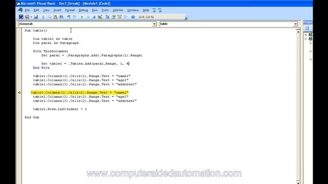 #WORDVBA   WORD VBA - Insert Tables