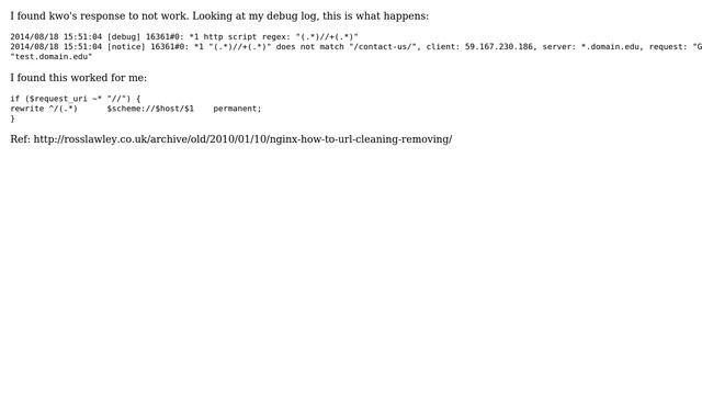 How to remove double slash in URLs served by nginx? (5 Solutions!!)